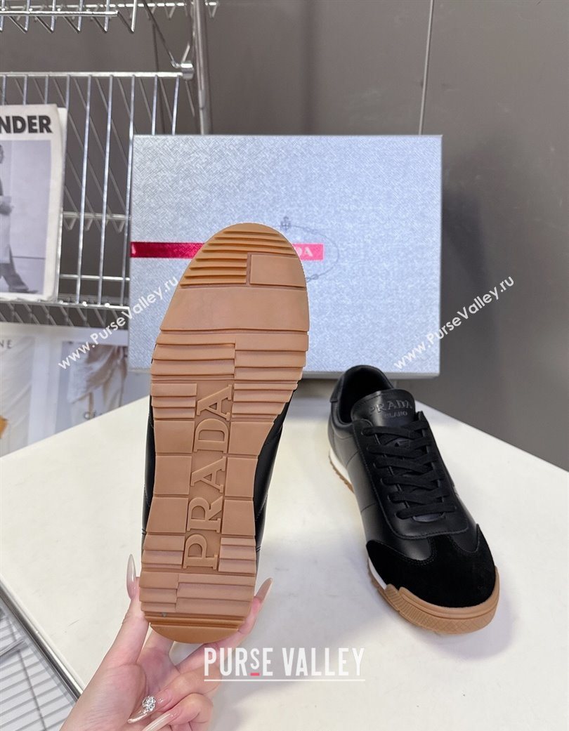 Prada Leather Sneakers Black 2025 PR120605 (KL-251206030)