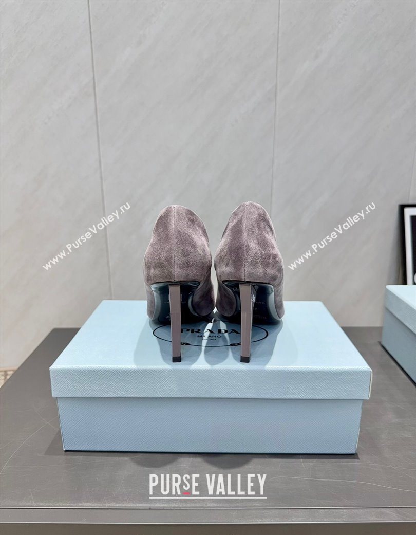 Prada Suede Heel Pumps 8.5cm Grey 2025 PR120501 (MD-251205017)
