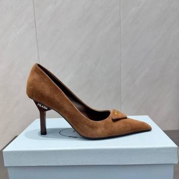 Prada Suede Heel Pumps 8.5cm Brown 2025 PR120501 (MD-251205018)