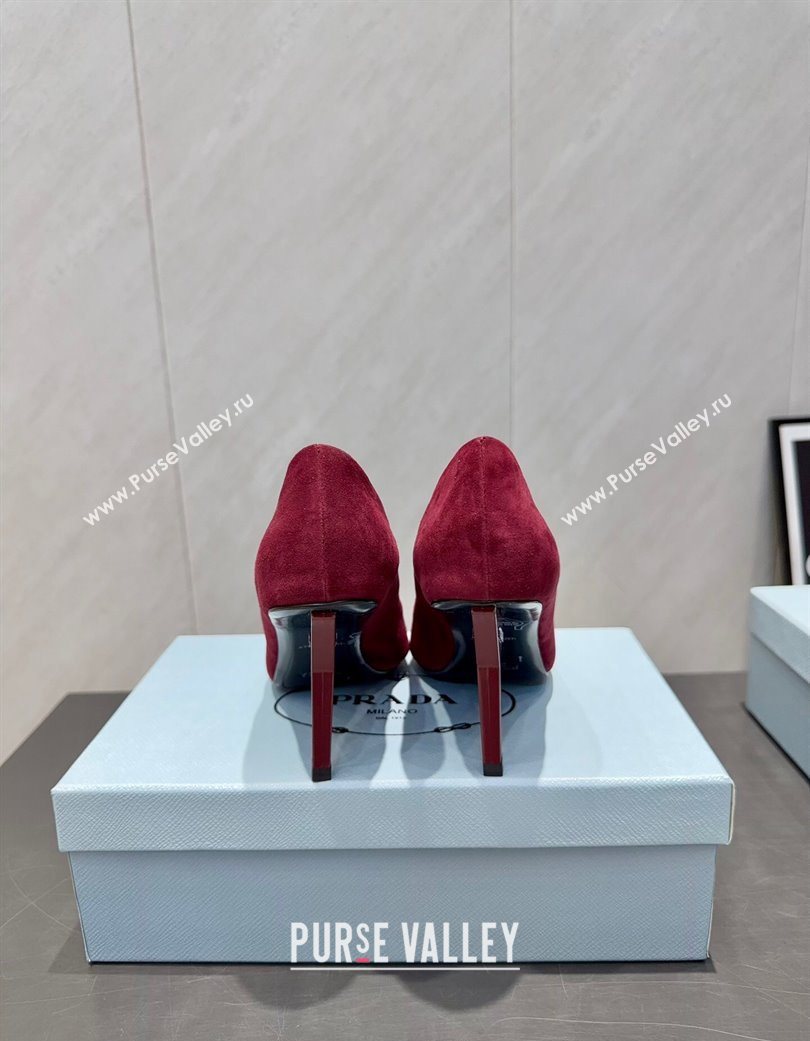 Prada Suede Heel Pumps 8.5cm Red 2025 PR120501 (MD-251205019)