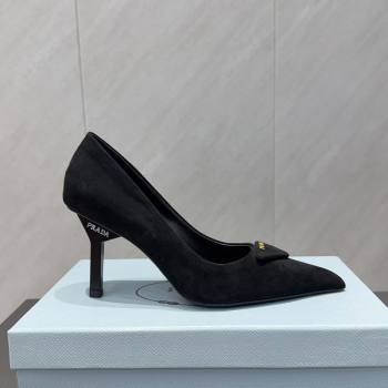 Prada Suede Heel Pumps 8.5cm Black 2025 PR120501 (MD-251205020)