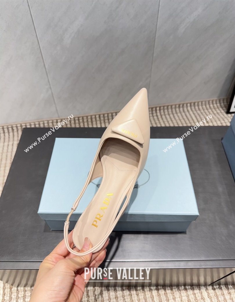 Prada Leather Slingbacks Pump 5.5cm Nude 2025 1I901M 1205 (MD-251205044)