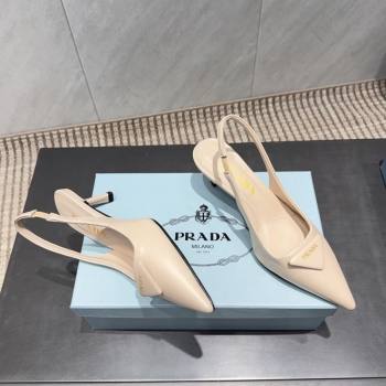 Prada Leather Slingbacks Pump 5.5cm Nude 2025 1I901M 1205 (MD-251205044)