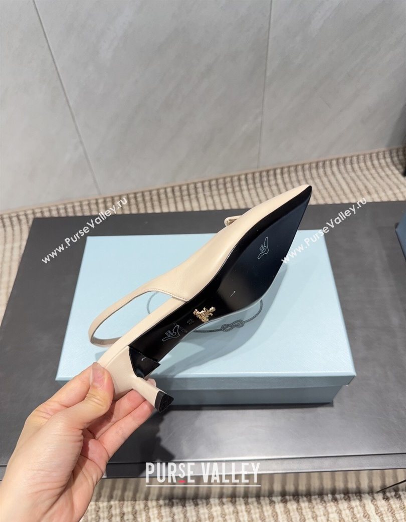 Prada Leather Slingbacks Pump 5.5cm Nude 2025 1I901M 1205 (MD-251205044)