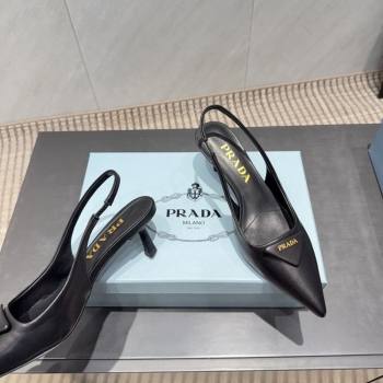 Prada Leather Slingbacks Pump 5.5cm Black 2025 1I901M 1205 (MD-251205047)