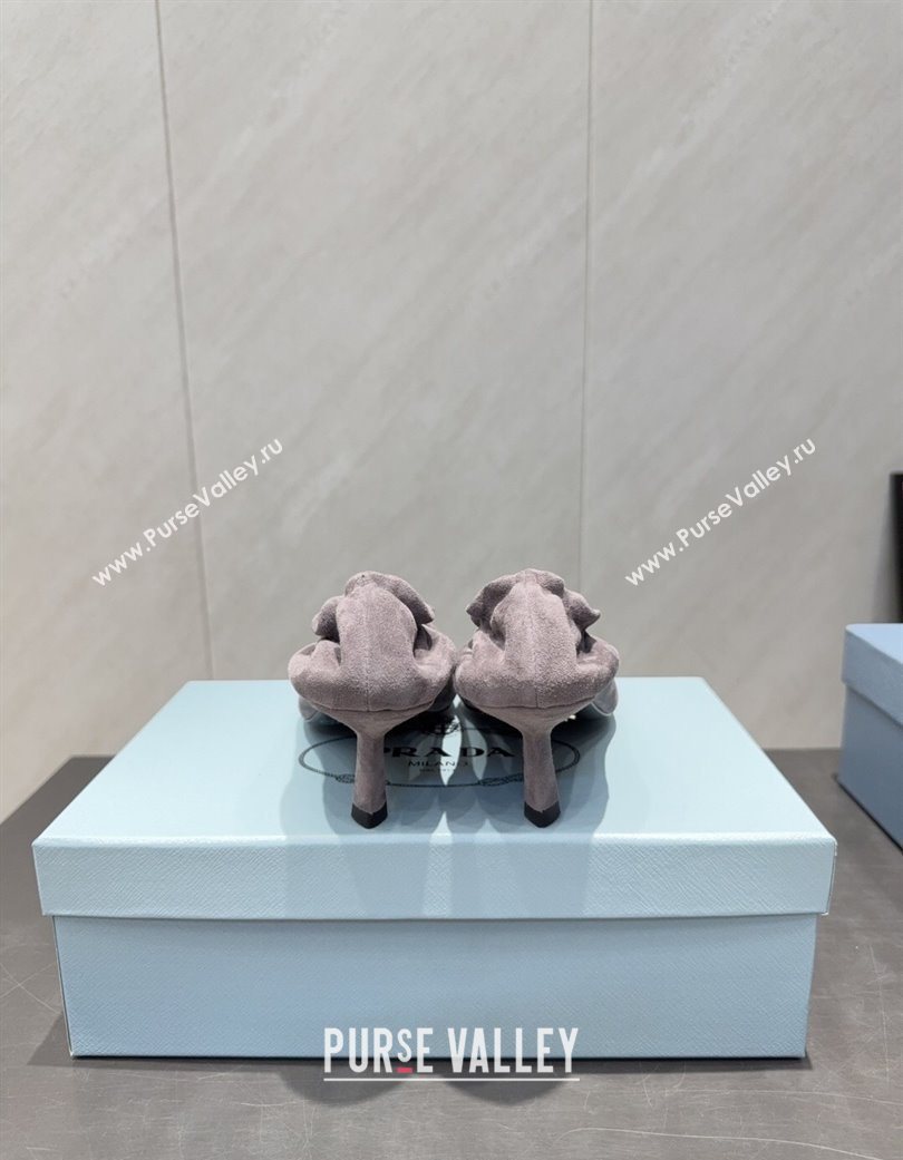 Prada Suede Elastic Heel Pumps 5.5cm Grey 2025 PR120502 (MD-251205029)