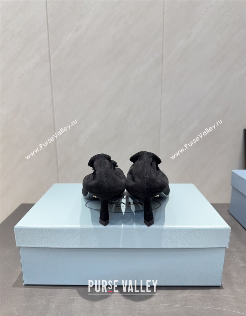 Prada Suede Elastic Heel Pumps 5.5cm Black 2025 PR120502 (MD-251205032)