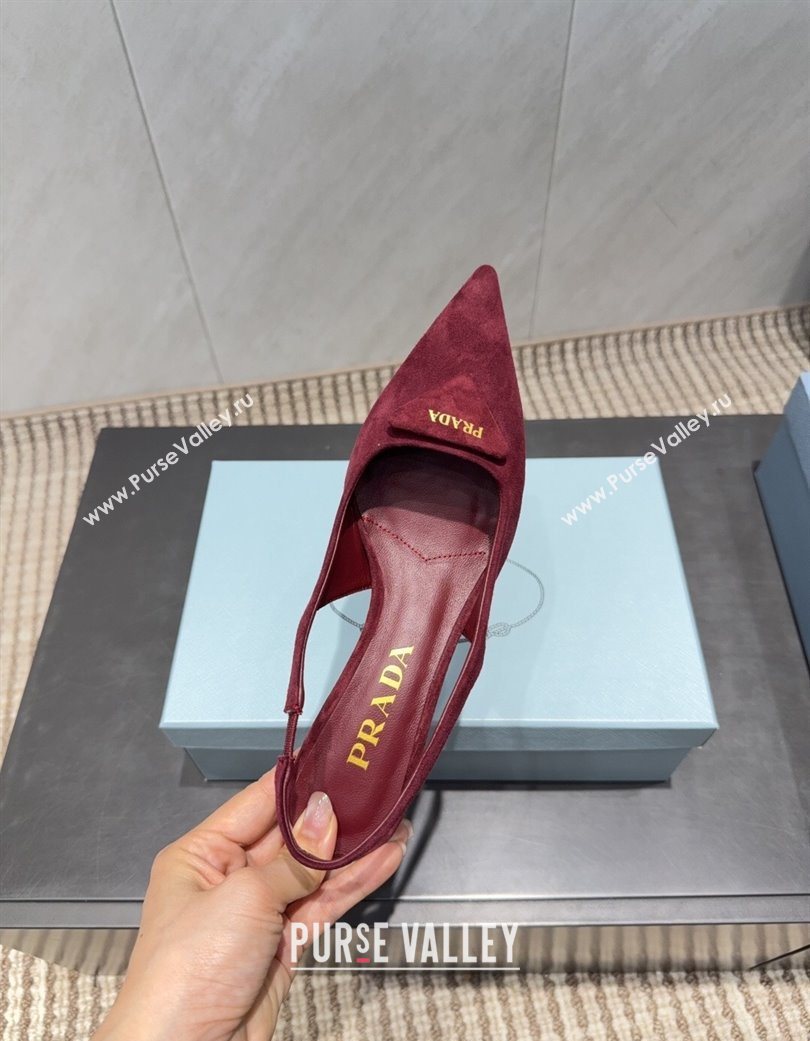 Prada Suede Slingbacks Pump 5.5cm Red 2025 1I901M 1205 (MD-251205050)