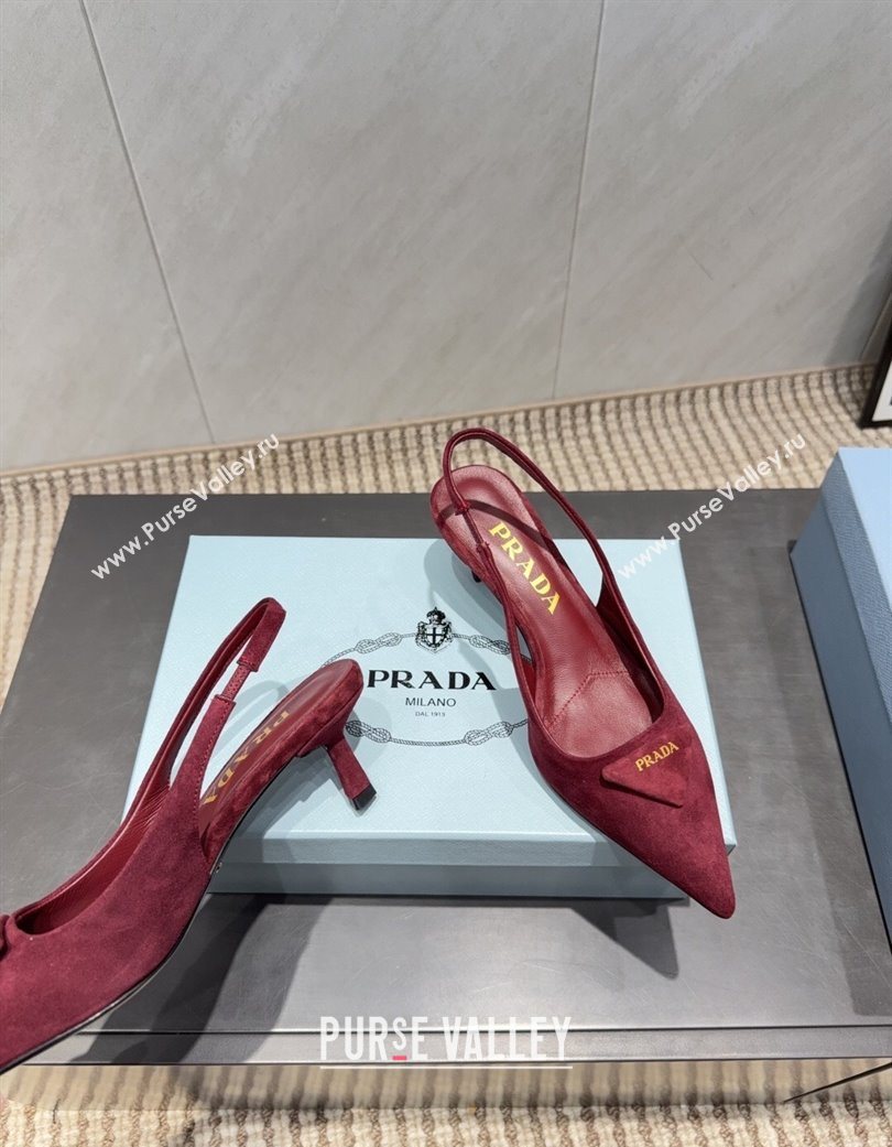 Prada Suede Slingbacks Pump 5.5cm Red 2025 1I901M 1205 (MD-251205050)
