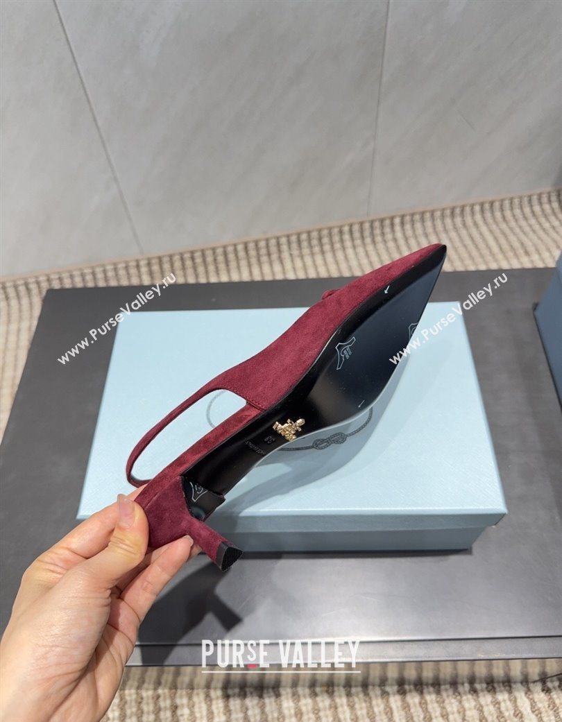 Prada Suede Slingbacks Pump 5.5cm Red 2025 1I901M 1205 (MD-251205050)