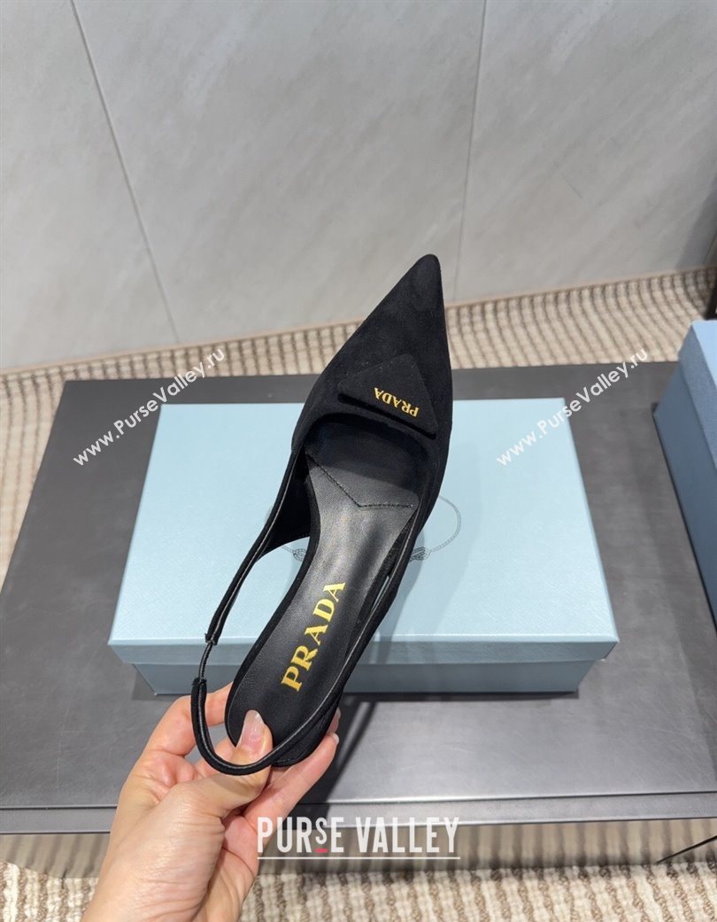 Prada Suede Slingbacks Pump 5.5cm Black 2025 1I901M 1205 (MD-251205051)
