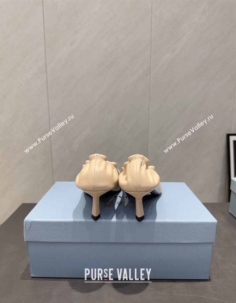 Prada Leather Elastic Heel Pumps 5.5cm Nude 2025 1I188O (MD-251205036)