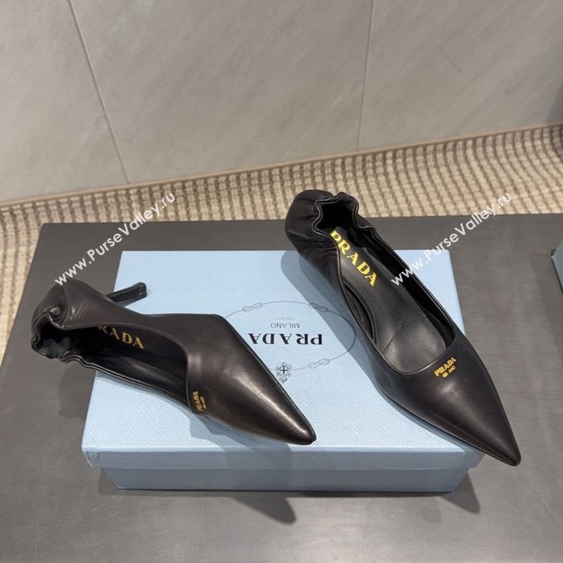 Prada Leather Elastic Heel Pumps 5.5cm Black 2025 1I188O (MD-251205039)