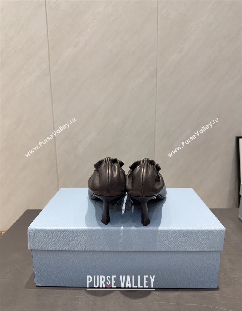 Prada Leather Elastic Heel Pumps 5.5cm Black 2025 1I188O (MD-251205039)