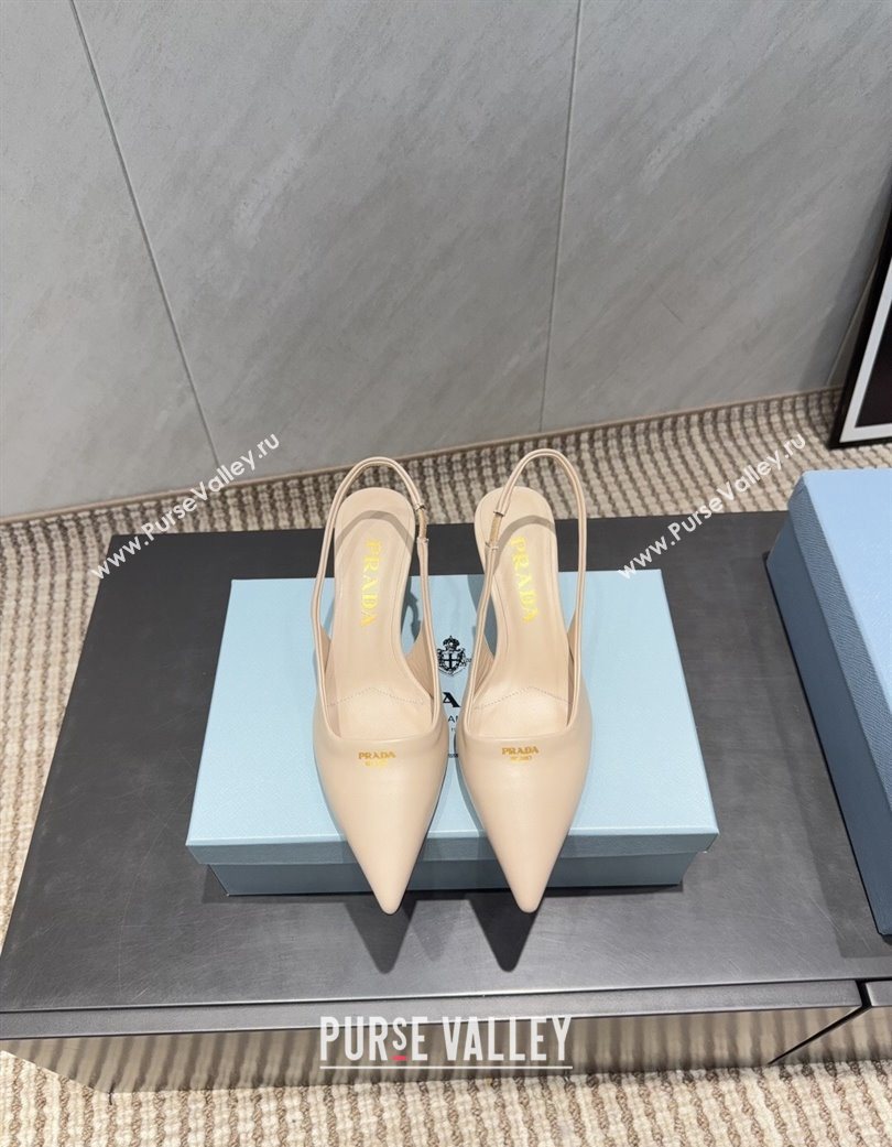 Prada Leather Slingbacks Pump 5.5cm Nude 2025 PR120503 (MD-251205052)