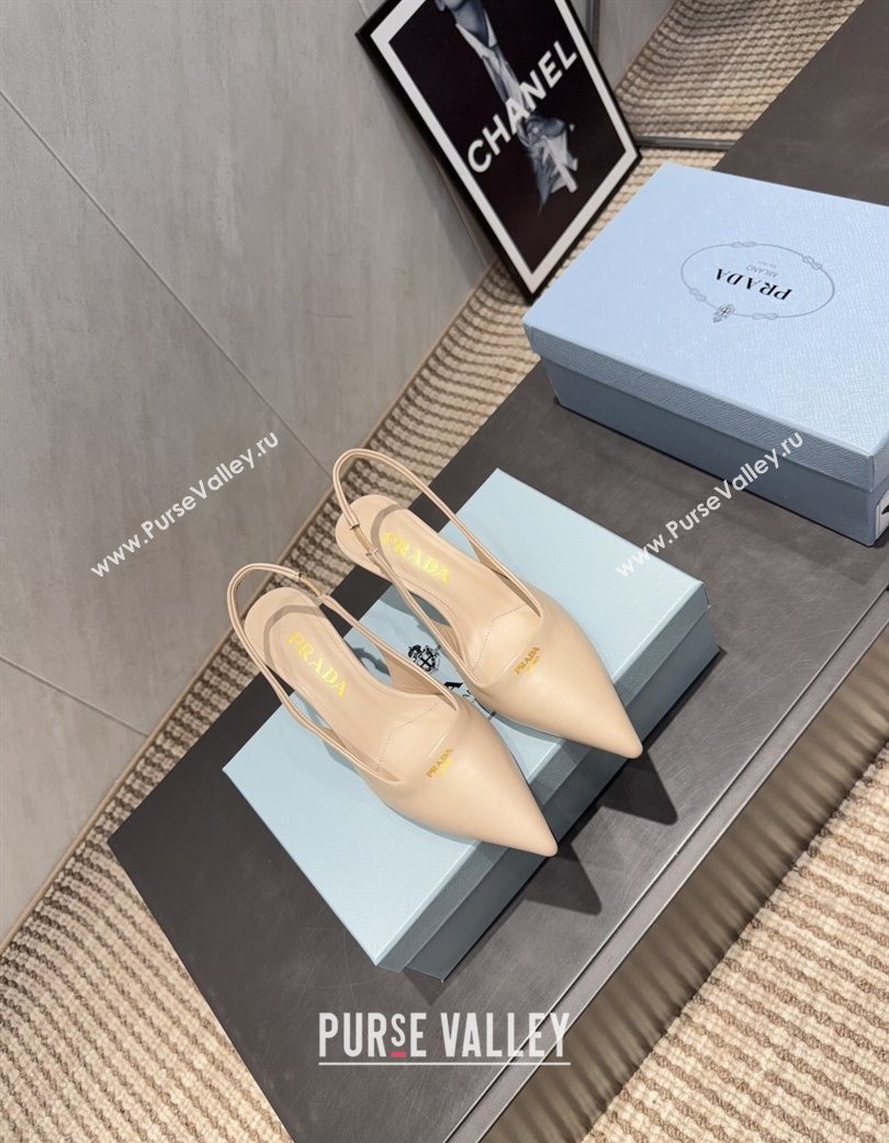 Prada Leather Slingbacks Pump 5.5cm Nude 2025 PR120503 (MD-251205052)