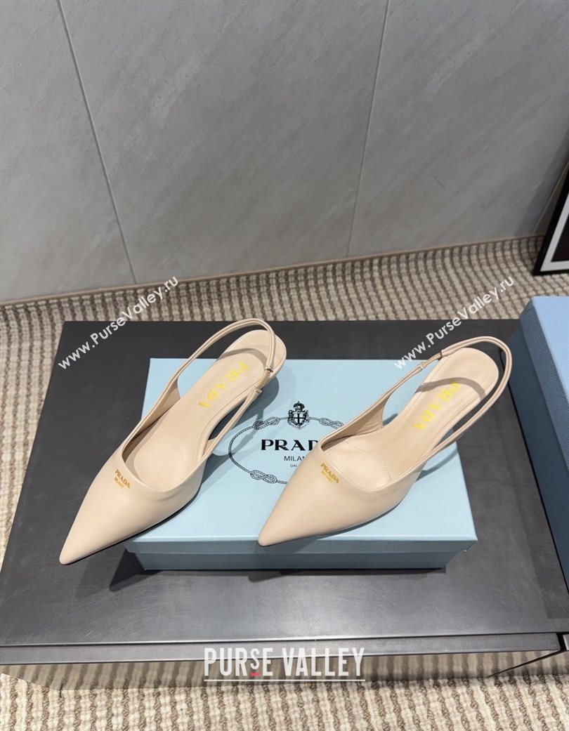Prada Leather Slingbacks Pump 5.5cm Nude 2025 PR120503 (MD-251205052)