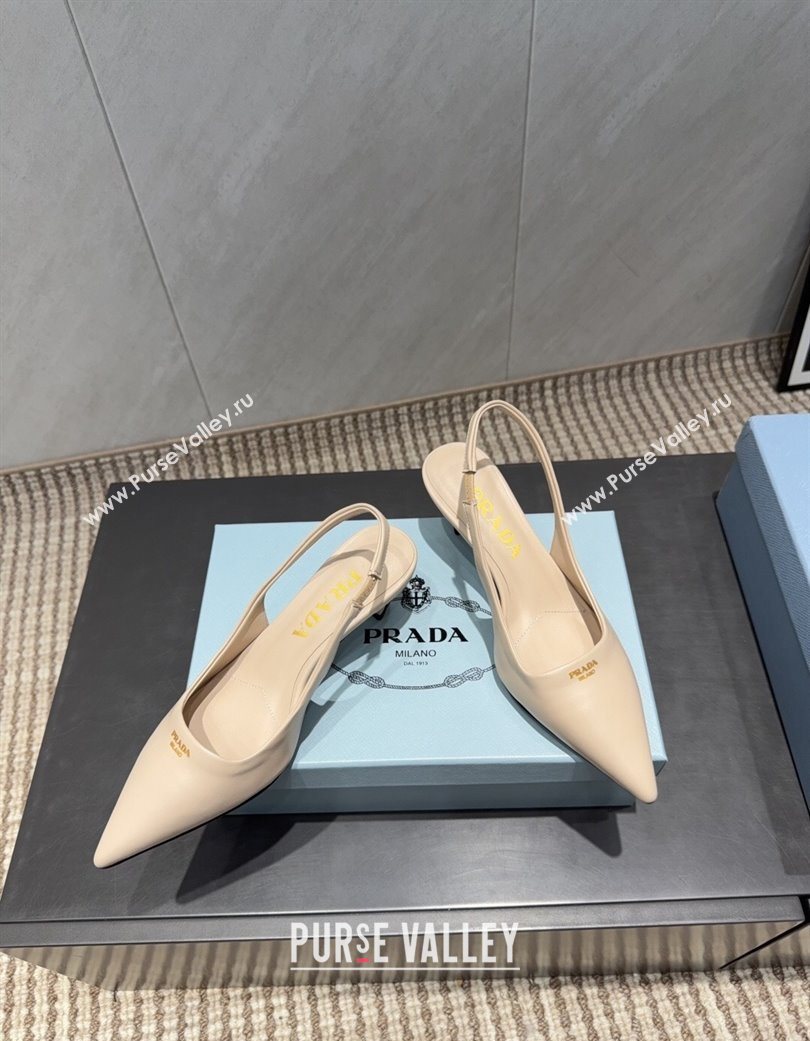 Prada Leather Slingbacks Pump 5.5cm Nude 2025 PR120503 (MD-251205052)