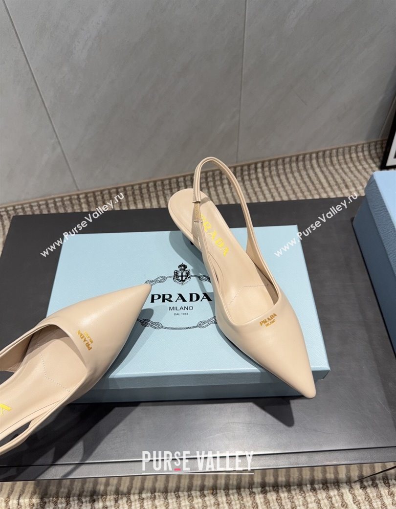 Prada Leather Slingbacks Pump 5.5cm Nude 2025 PR120503 (MD-251205052)