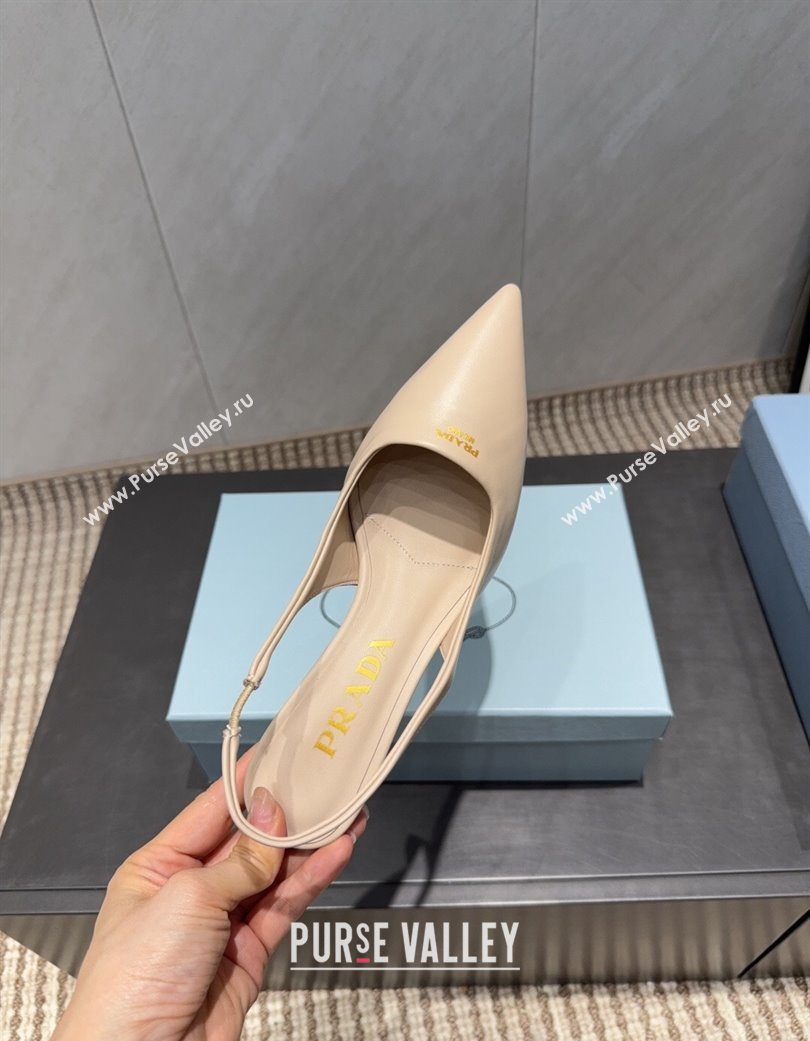 Prada Leather Slingbacks Pump 5.5cm Nude 2025 PR120503 (MD-251205052)