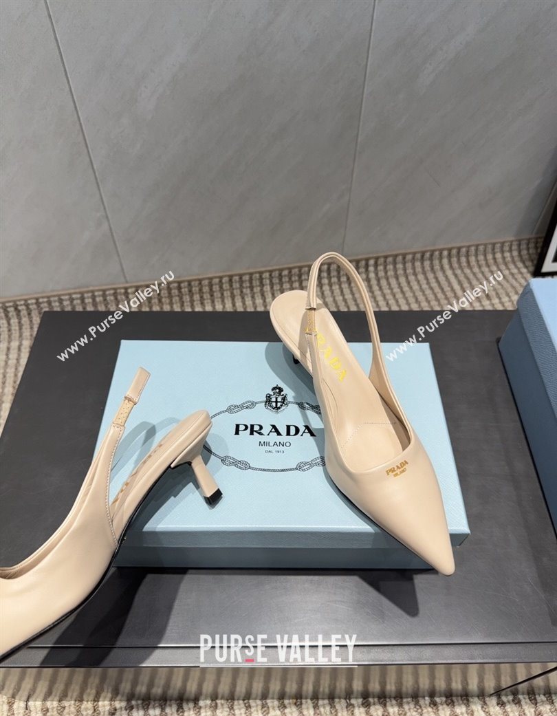 Prada Leather Slingbacks Pump 5.5cm Nude 2025 PR120503 (MD-251205052)