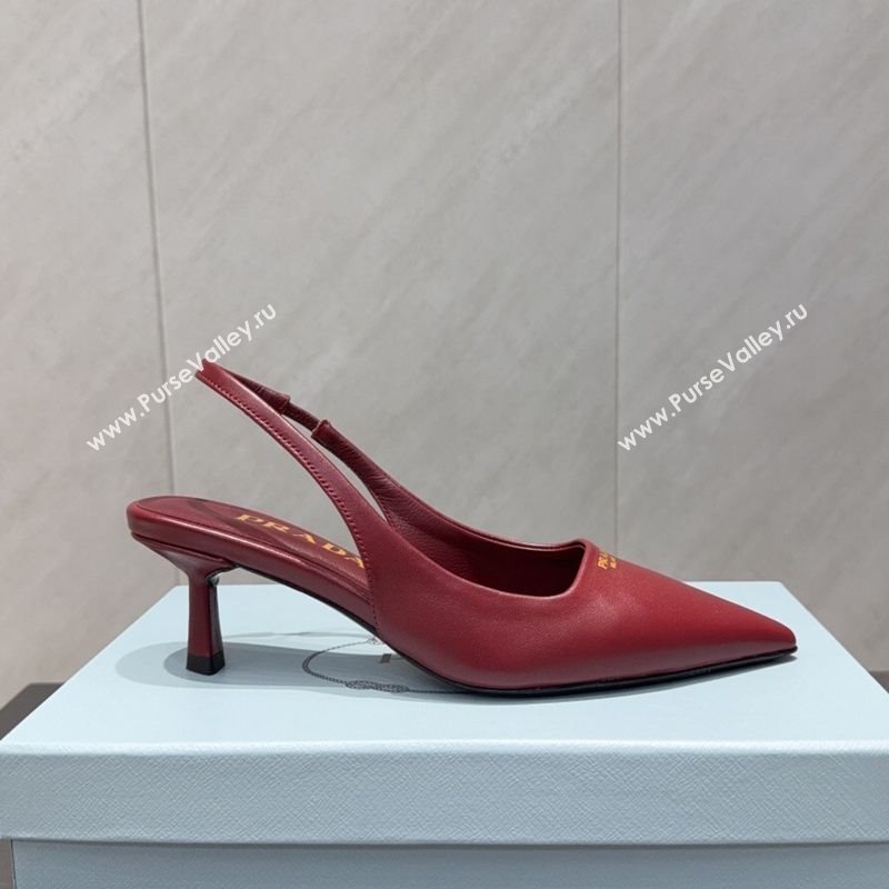 Prada Leather Slingbacks Pump 5.5cm Red 2025 PR120503 (MD-251205054)