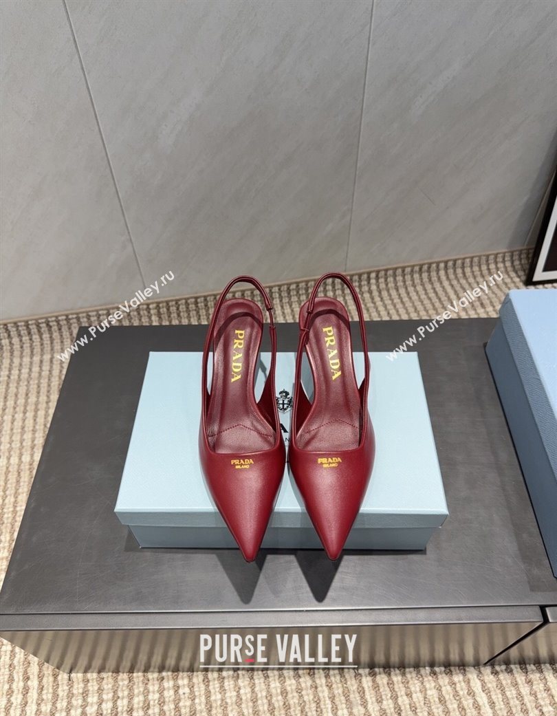 Prada Leather Slingbacks Pump 5.5cm Red 2025 PR120503 (MD-251205054)