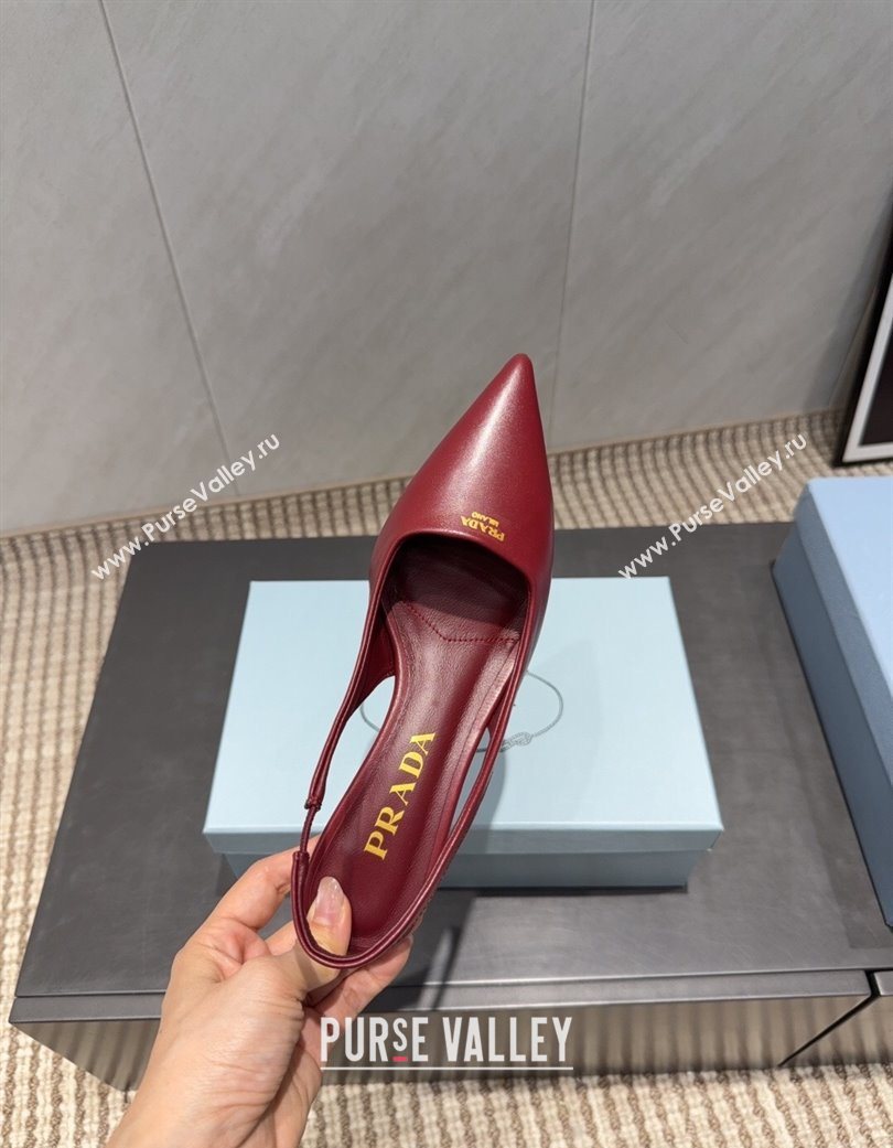 Prada Leather Slingbacks Pump 5.5cm Red 2025 PR120503 (MD-251205054)