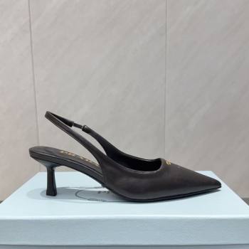 Prada Leather Slingbacks Pump 5.5cm Black 2025 PR120503 (MD-251205055)