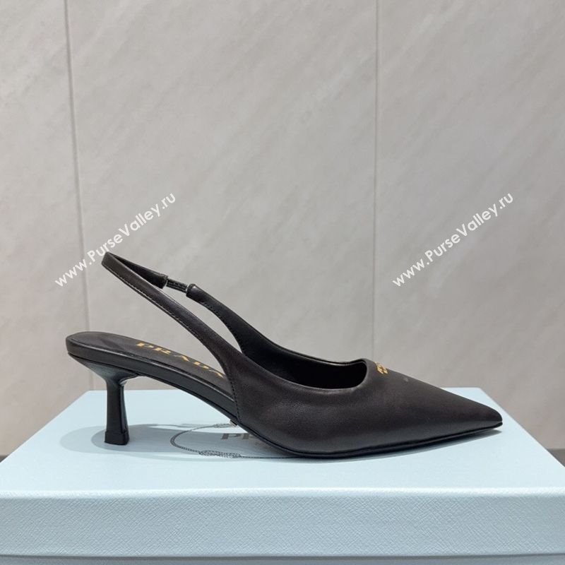 Prada Leather Slingbacks Pump 5.5cm Black 2025 PR120503 (MD-251205055)