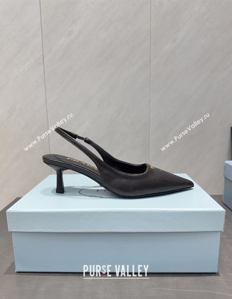 Prada Leather Slingbacks Pump 5.5cm Black 2025 PR120503 (MD-251205055)