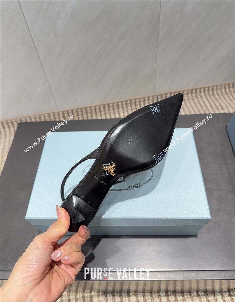 Prada Leather Slingbacks Pump 5.5cm Black 2025 PR120503 (MD-251205055)