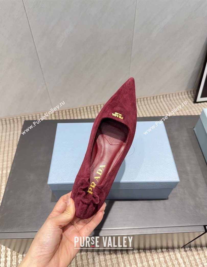 Prada Suede Elastic Heel Pumps 5.5cm Red 2025 1I188O (MD-251205042)