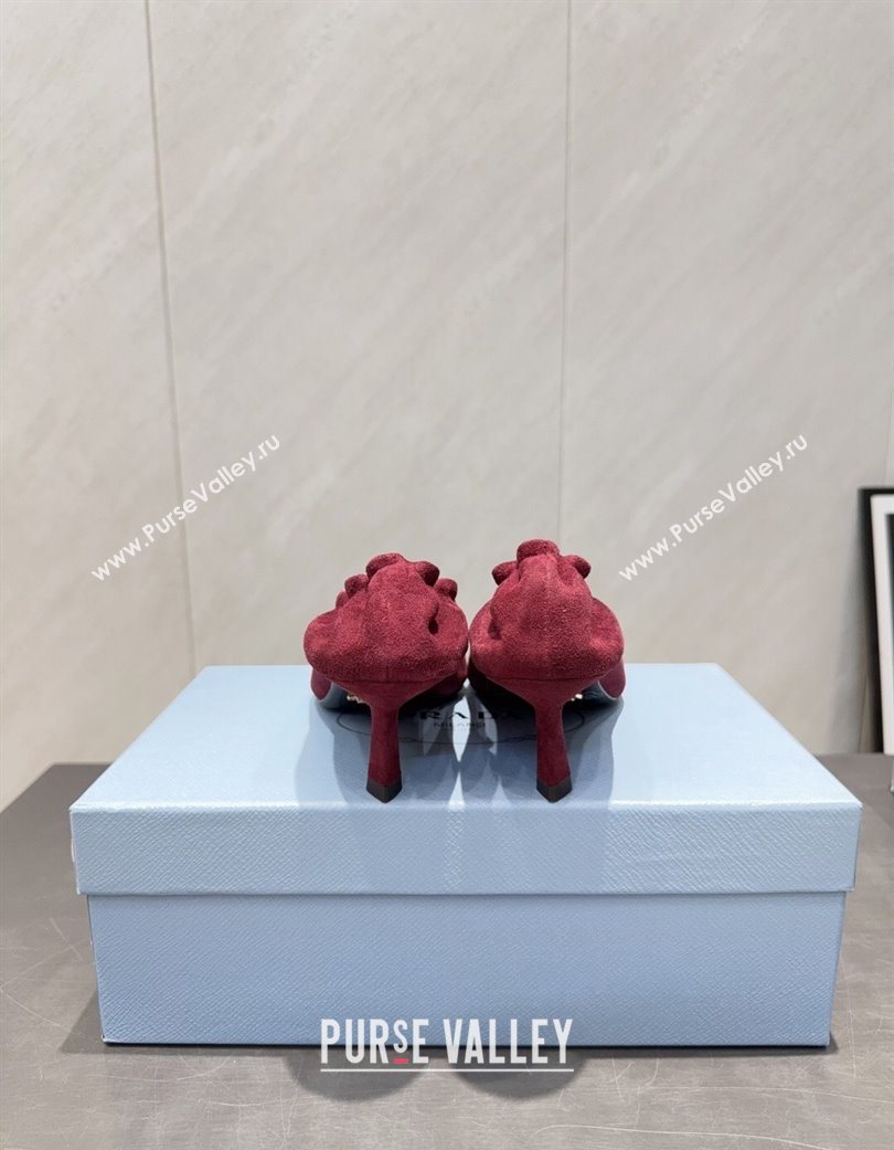 Prada Suede Elastic Heel Pumps 5.5cm Red 2025 1I188O (MD-251205042)
