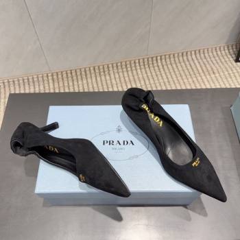 Prada Suede Elastic Heel Pumps 5.5cm Black 2025 1I188O (MD-251205043)