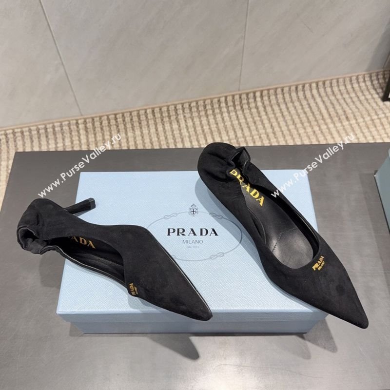 Prada Suede Elastic Heel Pumps 5.5cm Black 2025 1I188O (MD-251205043)
