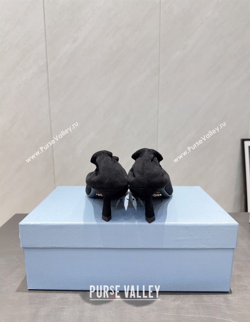 Prada Suede Elastic Heel Pumps 5.5cm Black 2025 1I188O (MD-251205043)