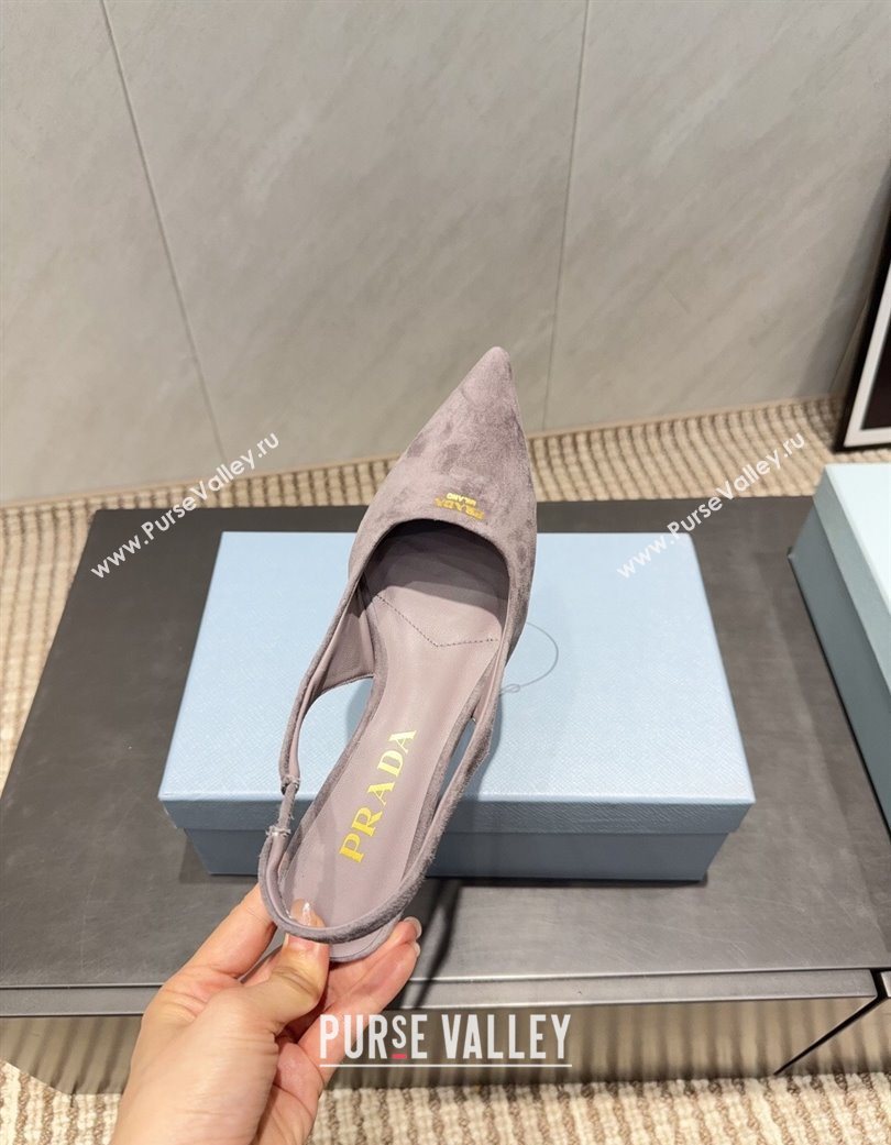 Prada Suede Slingbacks Pump 5.5cm Grey 2025 PR120503 (MD-251205056)