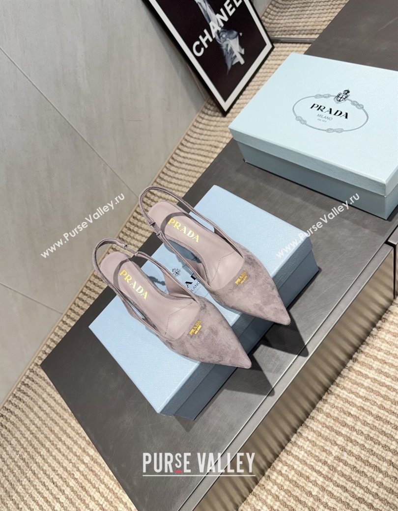 Prada Suede Slingbacks Pump 5.5cm Grey 2025 PR120503 (MD-251205056)