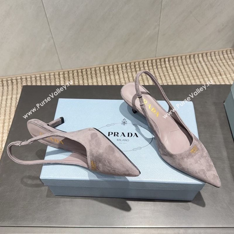 Prada Suede Slingbacks Pump 5.5cm Grey 2025 PR120503 (MD-251205056)