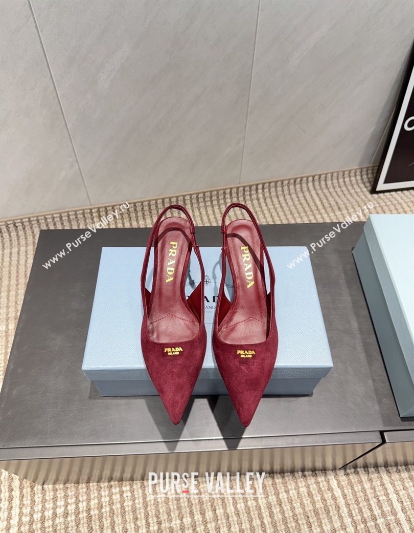 Prada Suede Slingbacks Pump 5.5cm Red 2025 PR120503 (MD-251205058)