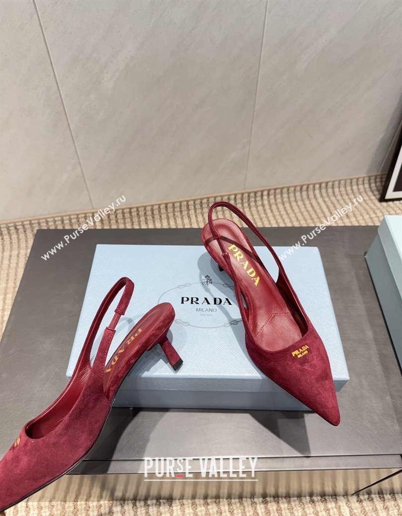 Prada Suede Slingbacks Pump 5.5cm Red 2025 PR120503 (MD-251205058)