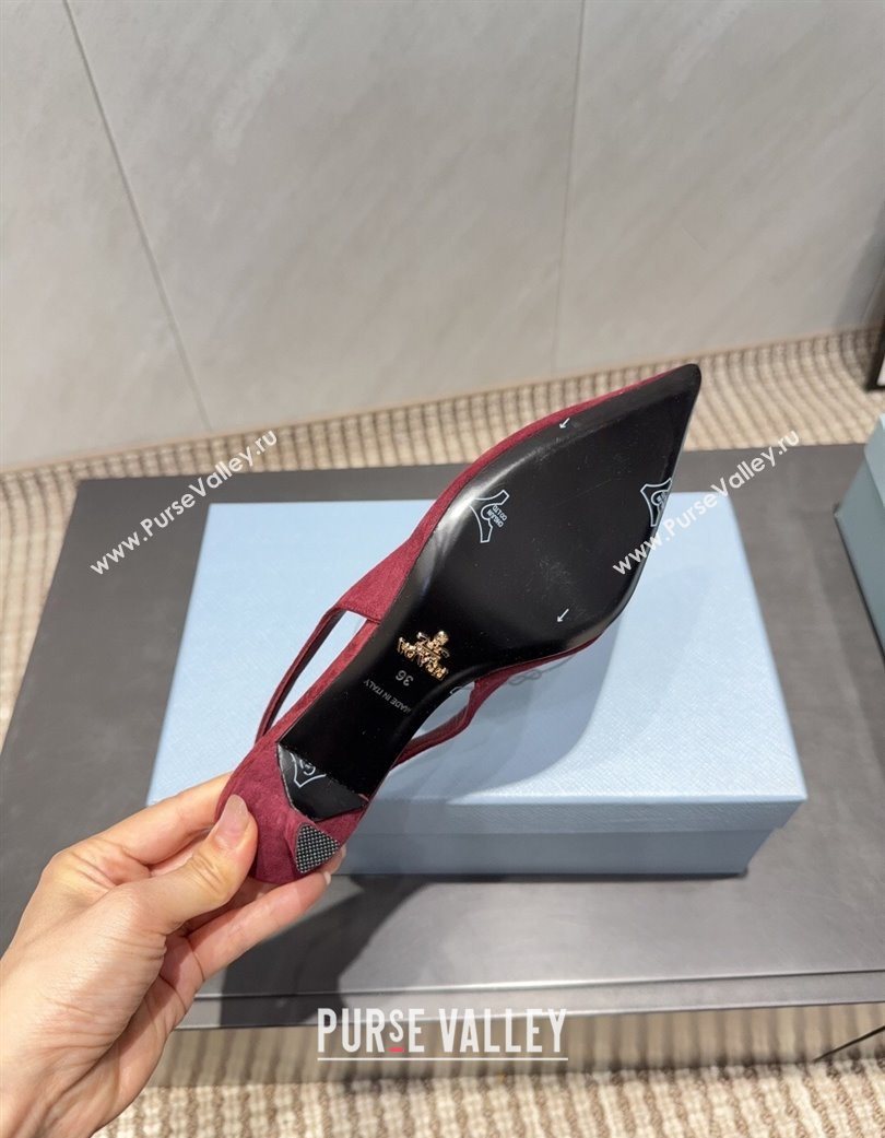 Prada Suede Slingbacks Pump 5.5cm Red 2025 PR120503 (MD-251205058)