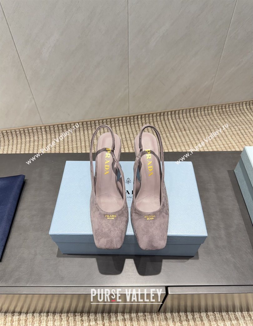 Prada Suede high heel slingbacks pump 8.5cm Grey 2025 1I838N (MD-251205060)