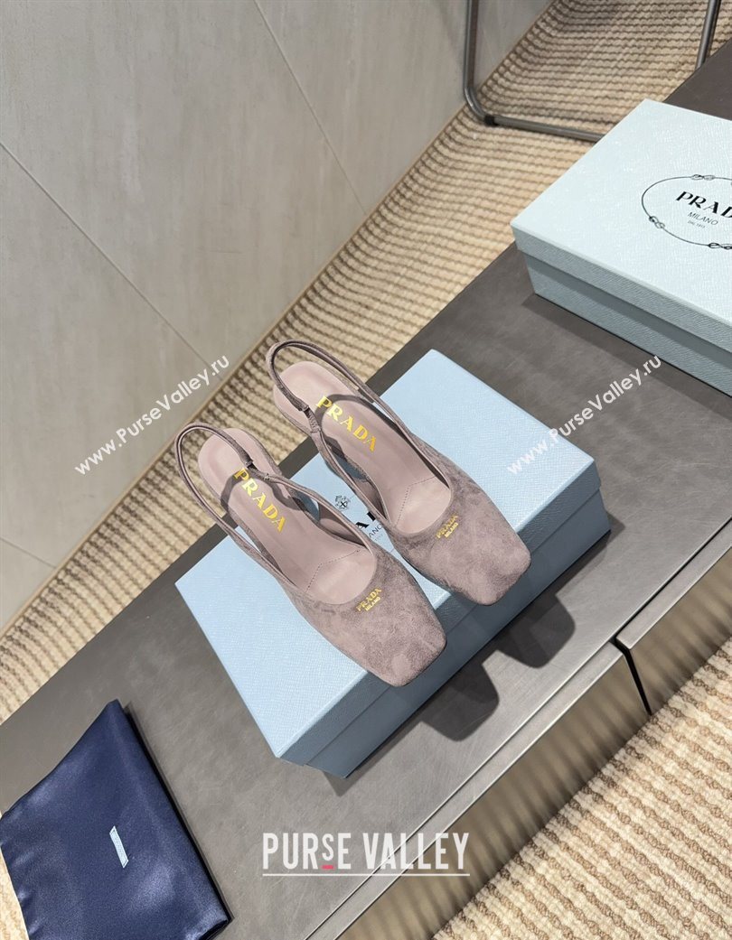 Prada Suede high heel slingbacks pump 8.5cm Grey 2025 1I838N (MD-251205060)