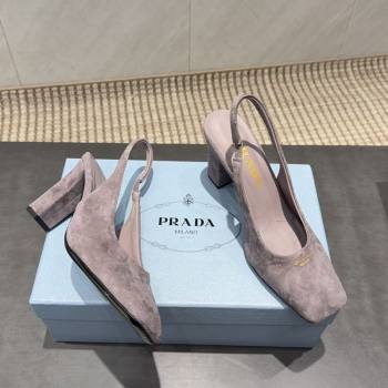 Prada Suede high heel slingbacks pump 8.5cm Grey 2025 1I838N (MD-251205060)