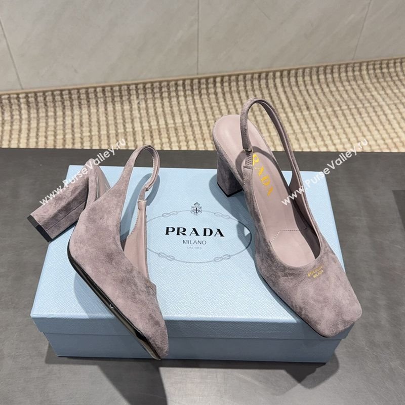 Prada Suede high heel slingbacks pump 8.5cm Grey 2025 1I838N (MD-251205060)