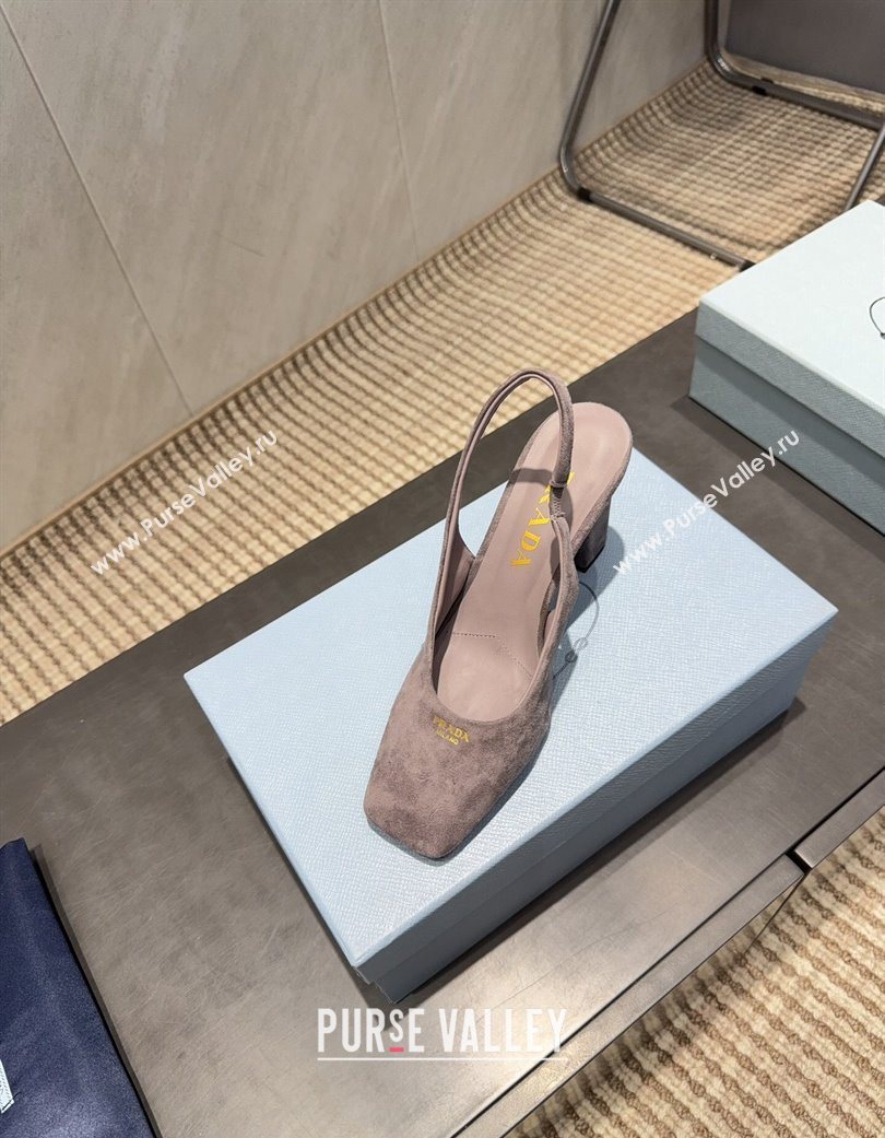 Prada Suede high heel slingbacks pump 8.5cm Grey 2025 1I838N (MD-251205060)
