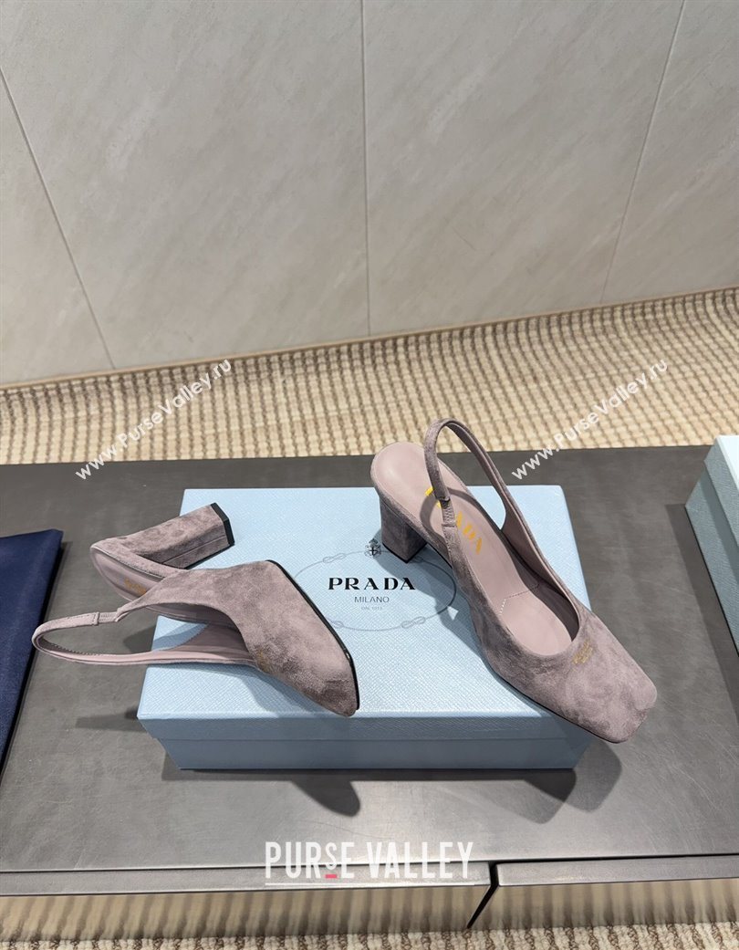 Prada Suede high heel slingbacks pump 8.5cm Grey 2025 1I838N (MD-251205060)