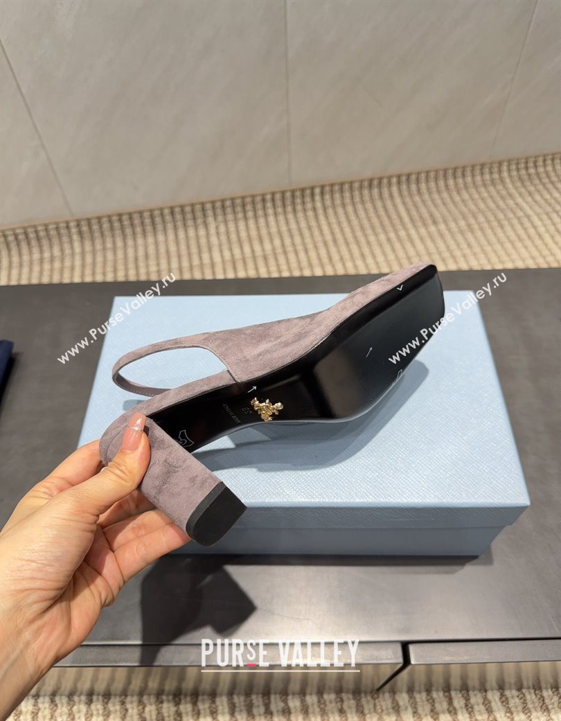 Prada Suede high heel slingbacks pump 8.5cm Grey 2025 1I838N (MD-251205060)